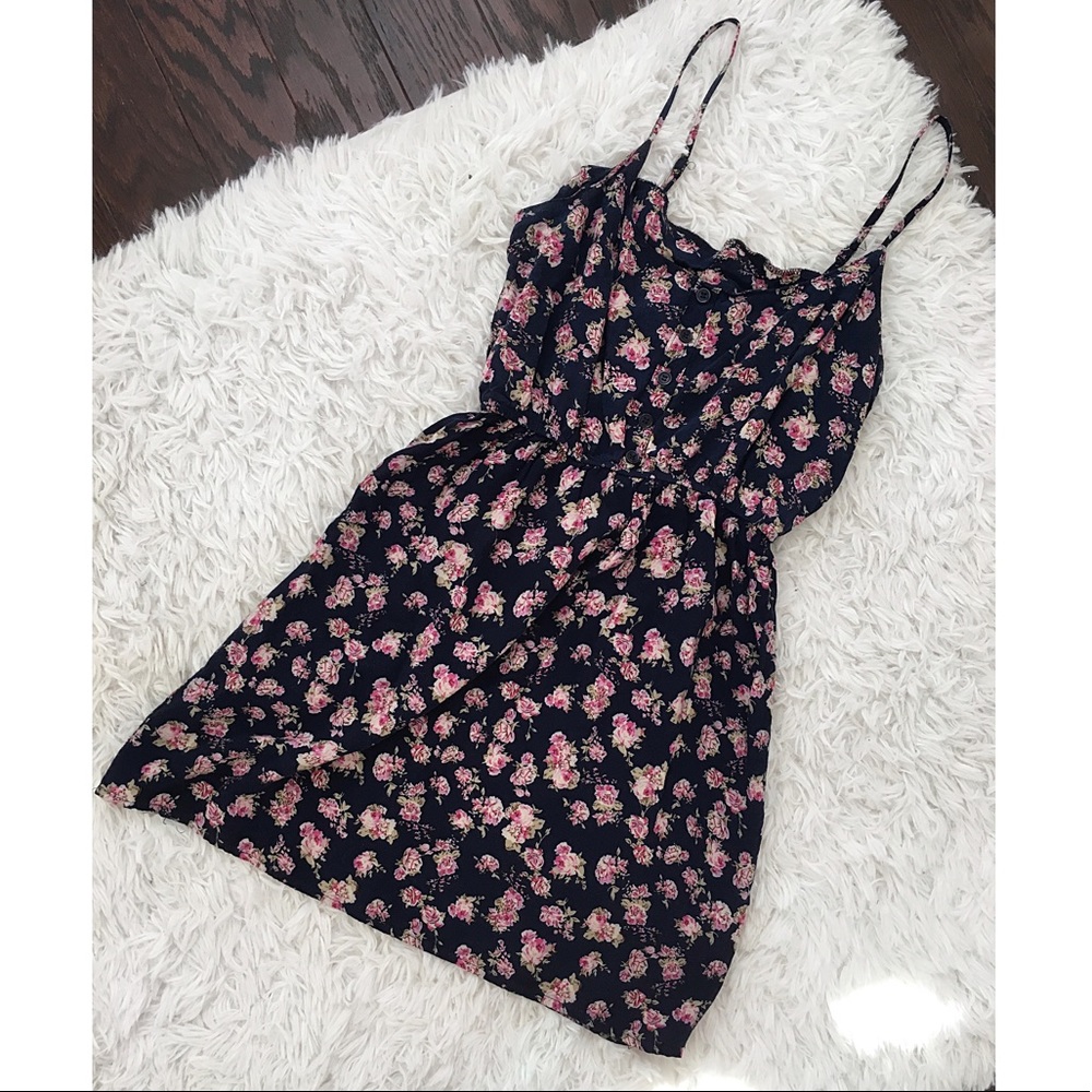 Rue 21 Navy & Pink Floral Dress